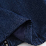 Men Denim Jackets Color Stitching Stand-Collar Denim Jacket Vintage