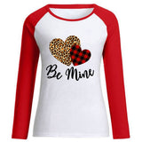 Valentine's Day T Shirt Long Sleeve Women Crew Neck Cotton Long Sleeve Women