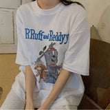 Tom and Jerry T Shirt Cartoon Distressed Printed Short Sleeve