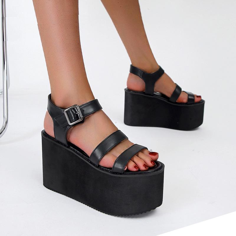 Platform Heels for Women Summer Open Toe Thin Strap High Heel Chunky Heel Sandals