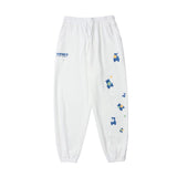 Man Fall Outfis Autumn Funny Cartoon Bear Print Ankle Banded Pants Couple Track Sweatpants