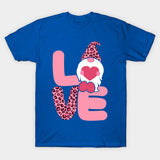 Valentine's Day T Shirts Couples Leopard Print Dwarf Printed round Neck T-shirt