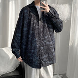 Men's Shirts Cartoon Sesame Street Printed Long Sleeve Shirt
