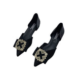 Finn Chain Pointed Toe Mule Shoes Pointed Toe Pumps Female Summer Low-Cut Low Heel Leisure Shoes