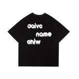 Men T Shitrs Large Letter Printed Round Neck