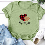 Valentine's Day T Shirts Couples Leopard Plaid Love Women's T-shirt Loose T-shirt