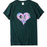 Valentine's Day T Shirt Short Sleeve Heart Printing Casual Summer Top