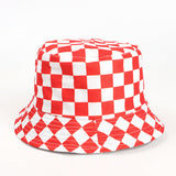 Bucket Hat Fishing Cap Cotton Print Fisherman Hat Plaid Printed Pattern Fashion Sun Hat for Men and Women