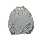 Crew Neck Sweatshirts for Men Men's Autumn Printed Sweater Loose Crew Neck Top Men's