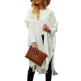 Women Cardigan Knit Sweater Women's Autumn and Winter Cape and Shawl Hooded Knit Cardigan Coat