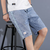 Men Denim Shorts Men's Jeans Shorts Straight Loose Korean Ripped