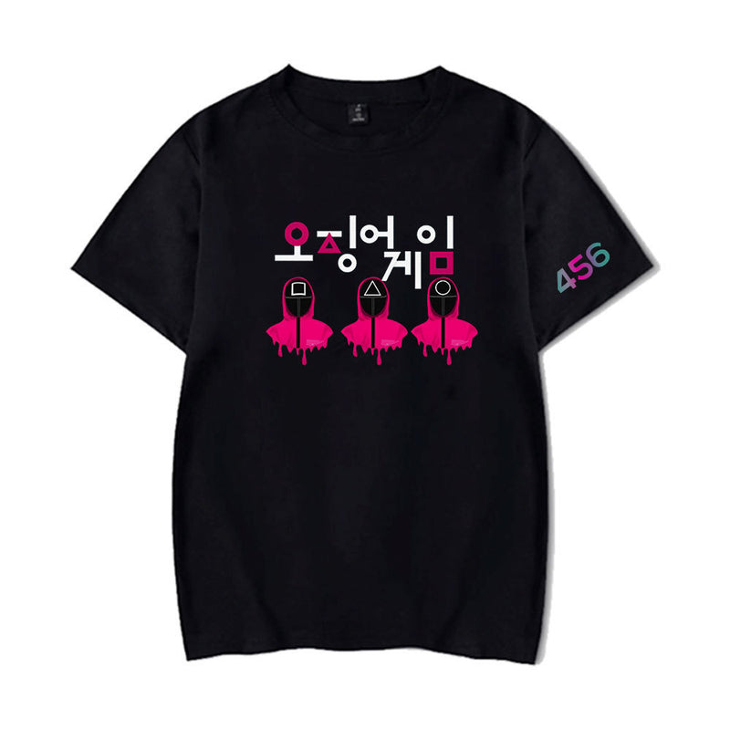 Squid Game Costume round Six Cartoon Guard Printed Short Sleeve T-shirt