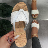 Women Open Toe Sandals Flats Summer Flip-Flops Flat Casual Large Size Beach Sandals