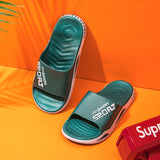 Beach Slides Outdoor Slippers Men's Summer Beach Outdoor Fashion Letters Home Men's Sandals Summer Slippers