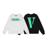 Vlone Hoodie Hoodie Sweater Loose Letters Plus Velvet