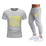 Vlone T Shirts & Pants 2 Piece Set Short-Sleeved Trousers Casual Summer Trousers For Men