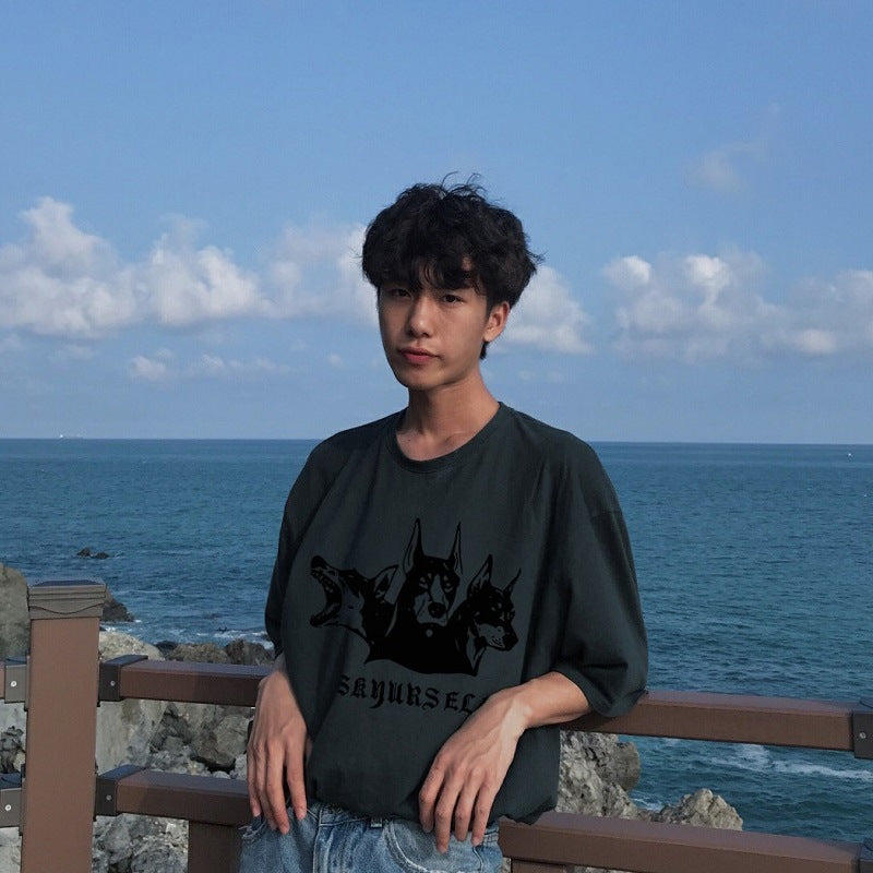 Askyurself T Shirt Loose Men's Short Sleeve Summer