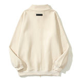 Cardigan Baseball Jacket Fog Letter Flocking Zipper Cardigan Stand Collar Sweater