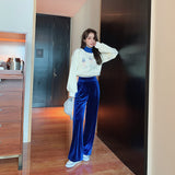 Velour Tracksuit Spring, Autumn and Winter Loose Velvet Thickened Sweater Two-Piece Set