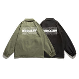 Man Fall Outfis Autumn Letter Print Casual Coach Jacket Boys Loose Street Top