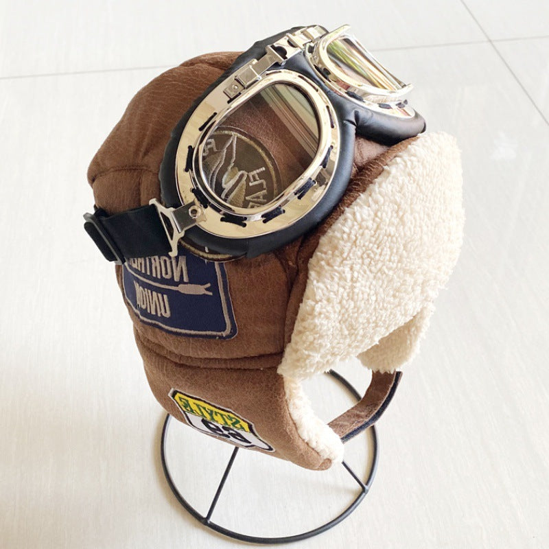 Winter Hats Autumn and Winter Pilot Children Winter plus Fluff Hat