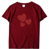 Valentine's Day T Shirt Large Size T-shirt Short Sleeve Red Heart Printing Summer