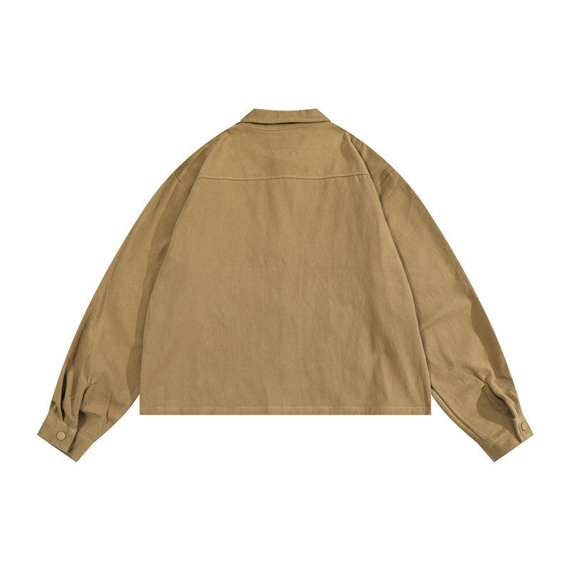 Man Fall Outfis Vintage Corduroy Turn-down Collar Coat Baggy Casual Jacket