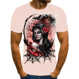 Skull T Shirt 3D Digital Printing Skull Digital Printing 3D Short Sleeve T-shirt