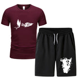 Vlone T Shirts & Shorts 2 Piece Set Men'S Summer Sports Fitness Casual Shorts Suit