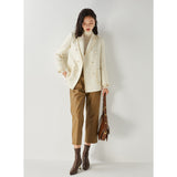Gloria Vanderbilt Lapel Large Patch Pocket Small Suit Short Jacket