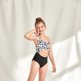 Children Swimsuit Swimsuit Hollow Cow Print One-Piece