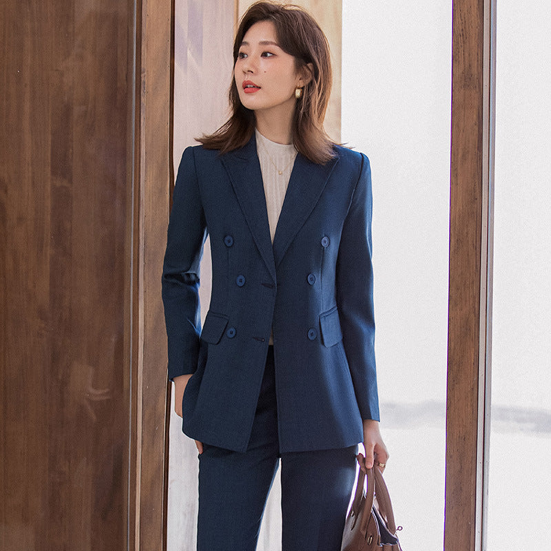 Interview Suit Women Solid Color Women Suit Long Sleeve Loose