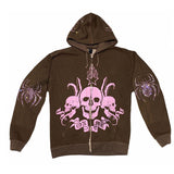 Vintage Y2g Shirts Printed Cardigan Hooded Baggy Coat
