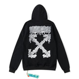 off White Hoodie Pullover Sweater Ow Men and Women Baggy Coat