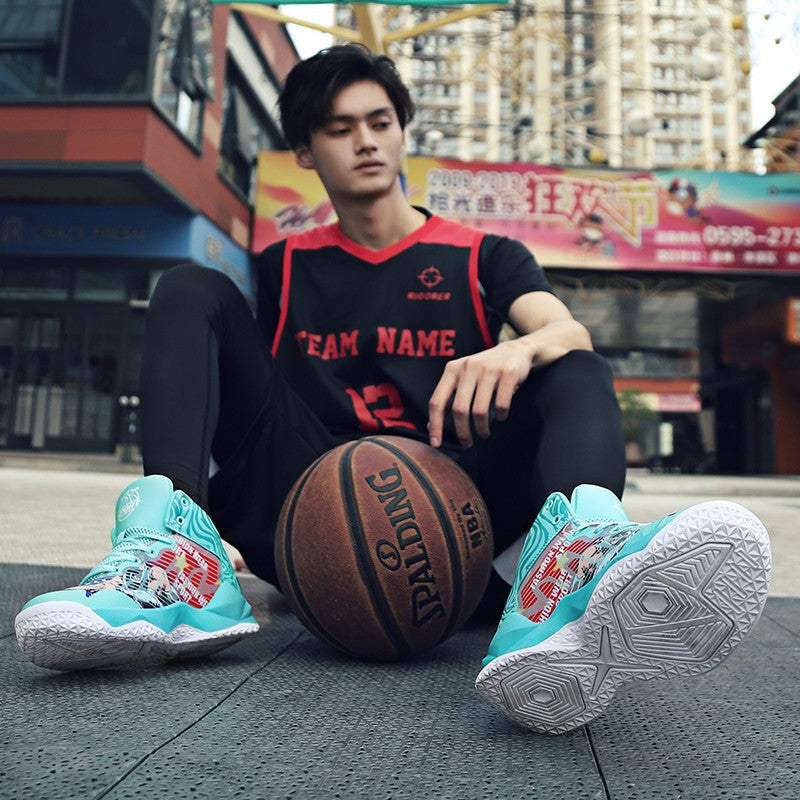 Men Basketball Shoeses High-Top Pu Men's Fashion Shoes Breathable Sports Sneakers