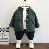 Toddler Boys Jackets Boy's Leather Jacket Coat Casual Spring and Autumn