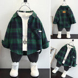 Toddler Boys Sweater Boys' Plaid Shirt Spring/Autumn Clothes