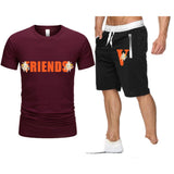 Vlone T Shirts & Shorts 2 Piece Set Summer Trendy Shorts Men'S Casual