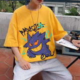 Men T-shirt round Neck Letter Print Loose