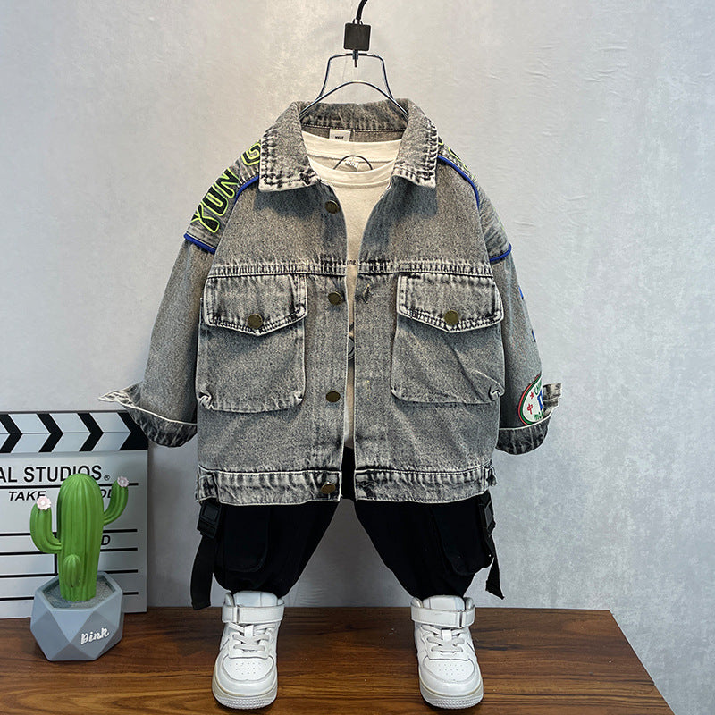 Toddler Boys Jackets Boys' Denim Jacket Spring and Autumn Clothing