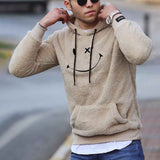 Men Sweats Man Fall Outfits Spring Loose Hooded Floral Print Long Sleeve Pullover Men's