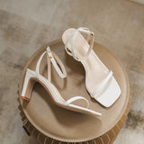 Nude Block Heels Sandals Women's Summer Chunky Heel Roman Shoes High Heels