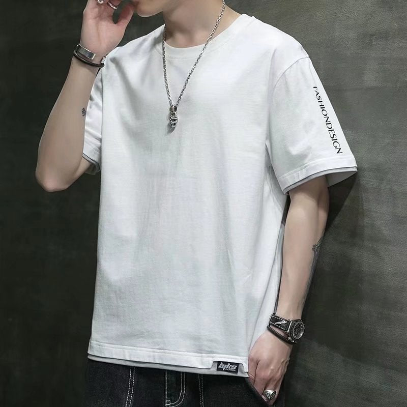 Men T-Shirts Loose Printed Half Sleeve