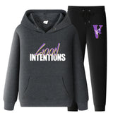 Vlone Hoodie & Pants 2 Piece Set Casual Loose Hoodie Sweatshirt