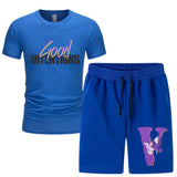 Vlone T Shirts & Shorts 2 Piece Set Short Sleeve T-Shirt Sports Summer