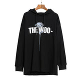 Pop Smoke Hoodies Rose Print Big V Hee Three-Color Hooded Sweater