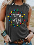 Merry and Bright Sweatshirts Sleeveless Vest T-shirt