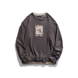 Crew Neck Sweatshirts for Men Men's Autumn round Neck Set Printed Bottoming Shirt Men's
