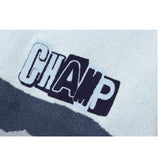 Men Sweater Embroidery Letter Color Matching Knitwear Men Street Tide Brand Loose round Neck Sweater