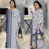 African Dashiki Dress Stripe Polka Dot Dress